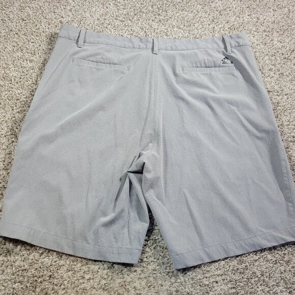 Adidas Golf Shorts Mens 38 Textured Gray Chino Shorts Performance Flat Front - Picture 6 of 7